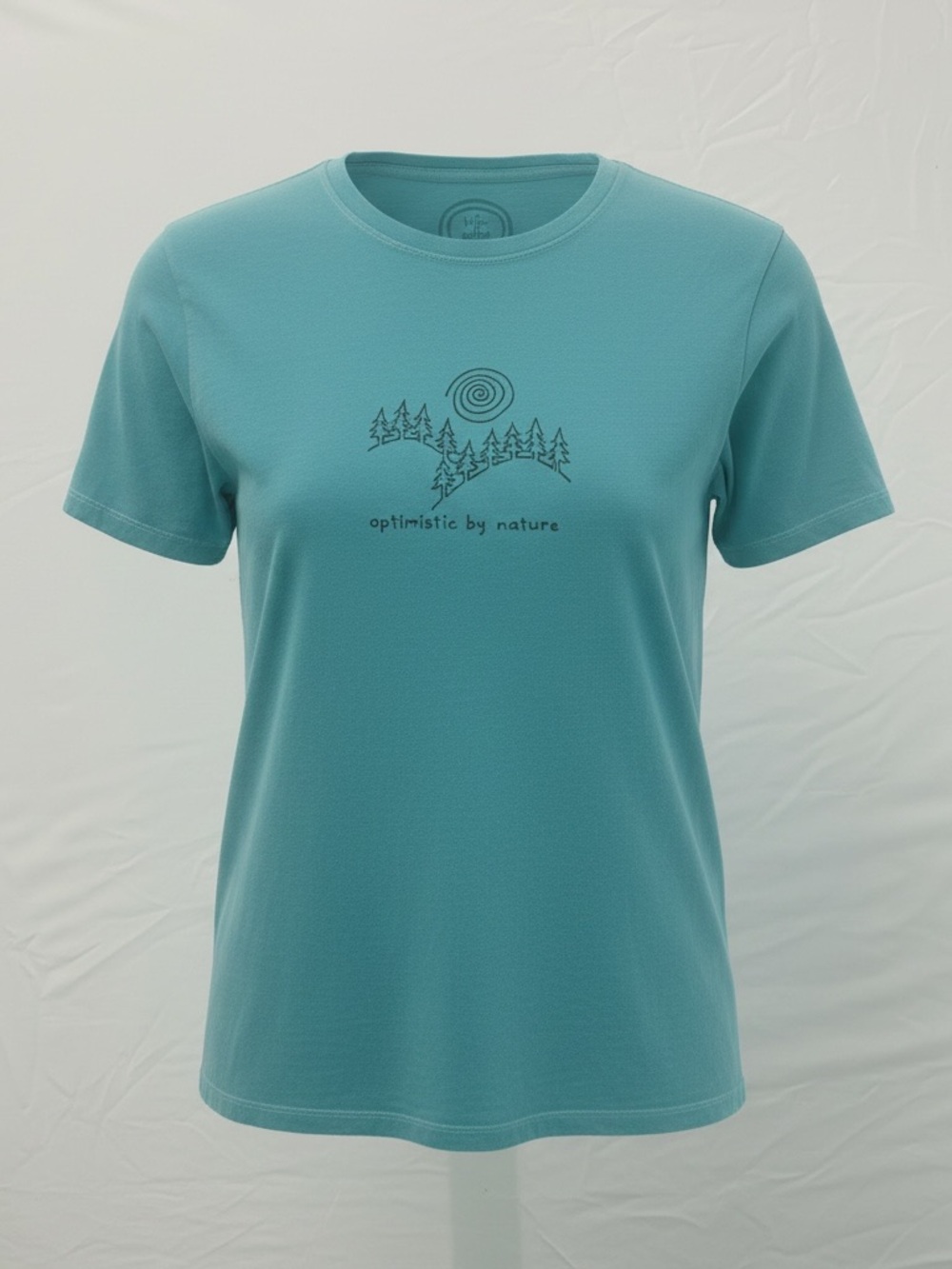 Life Is Good Women's Short Sleeve Tee in Teal with Nature Graphic